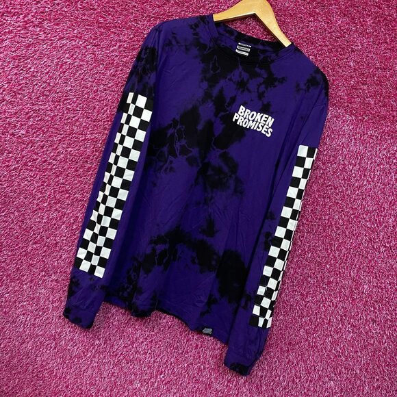 Broken Promises Street wear Purple/black Tie Dye Long Slrr shirt size extra larg - Picture 3 of 5